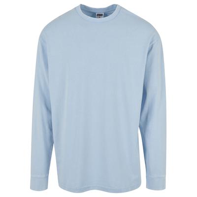 Langarmshirt URBAN CLASSICS "Urban Classics Herren Heavy Boxy Acid Wash Longsleeve", Herren, Gr. M, balticblau, 100% Baumwolle, unifarben, oversize, Rundhals, Shirts Langarmshirt