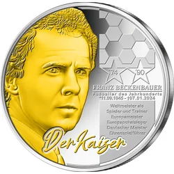3-Unzen-Silberprägung zu Ehren von Franz Beckenbauer
