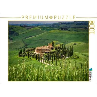 CALVENDO Puzzle Zypressenallee zum Landgut in der Crete Senesi | 1000 Teile Lege-Größe 64x48cm Foto-Puzzle für glückliche Stunden