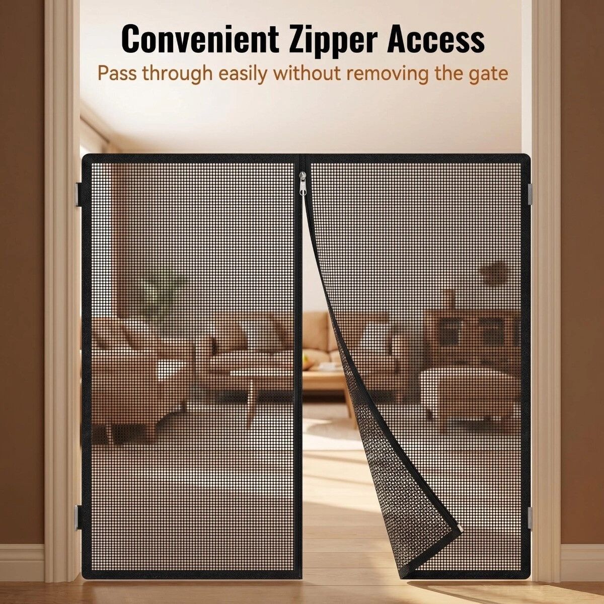 INF PVC-Tierzaun 85x85cm – Bohrfreier Klett-Schutz, schwarzes Balkon- und Innenabsperrgitter für Katzen und Hunde