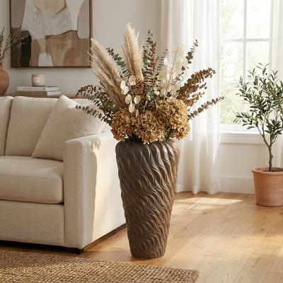 "Sagebrook Home 24"" Devone Small Ceramic Brown Floor Vase, Novelty"
