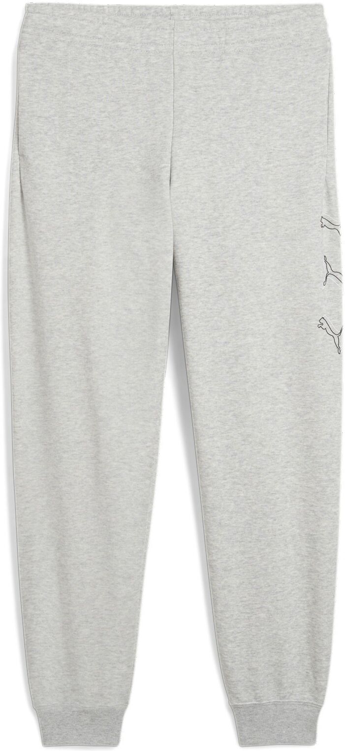 Trainingshose PUMA "ESS LOGO LAB EXECUTION SWEATPANTS TR B", Jungen, Gr. 152, N-Gr, grau (light gray heather), Sweatware, Obermaterial: 68% Baumwolle, 32% Polyester, bedruckt, regular fit normal, Hosen Trainingshose, sportlicher Stil, für Jugendliche, mit