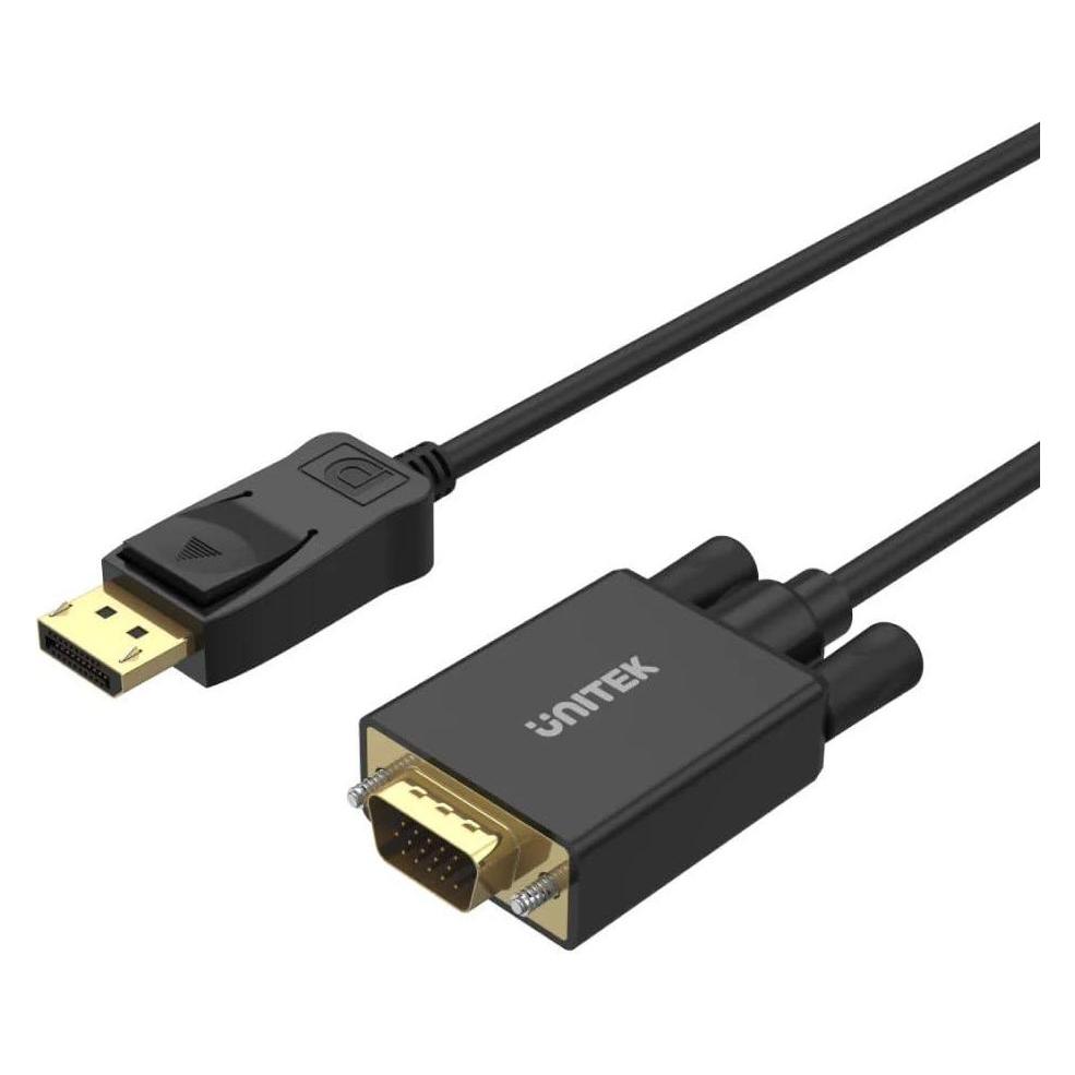 Unitek Y-5118F video cable adapter VGA (D-Sub) DisplayPort Black (DisplayPort) (Y-5118F)
