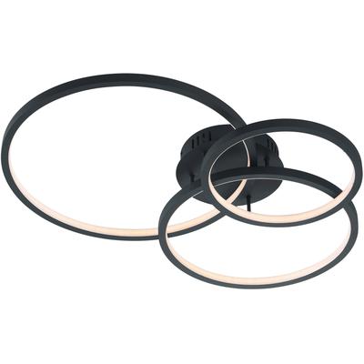 TRIO LEUCHTEN LED Deckenleuchte "Aaron", grau (anthrazit), 1, H: 11cm, 1 Stk., Leuchten, WiZ Smarthome Deckenlampe Steuerung Fernbedienung + App, RGB dimmbar, LED Deckenleuchte