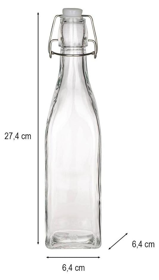 Dripio Glazen fles met schroefdop, 550 ml, vierkant