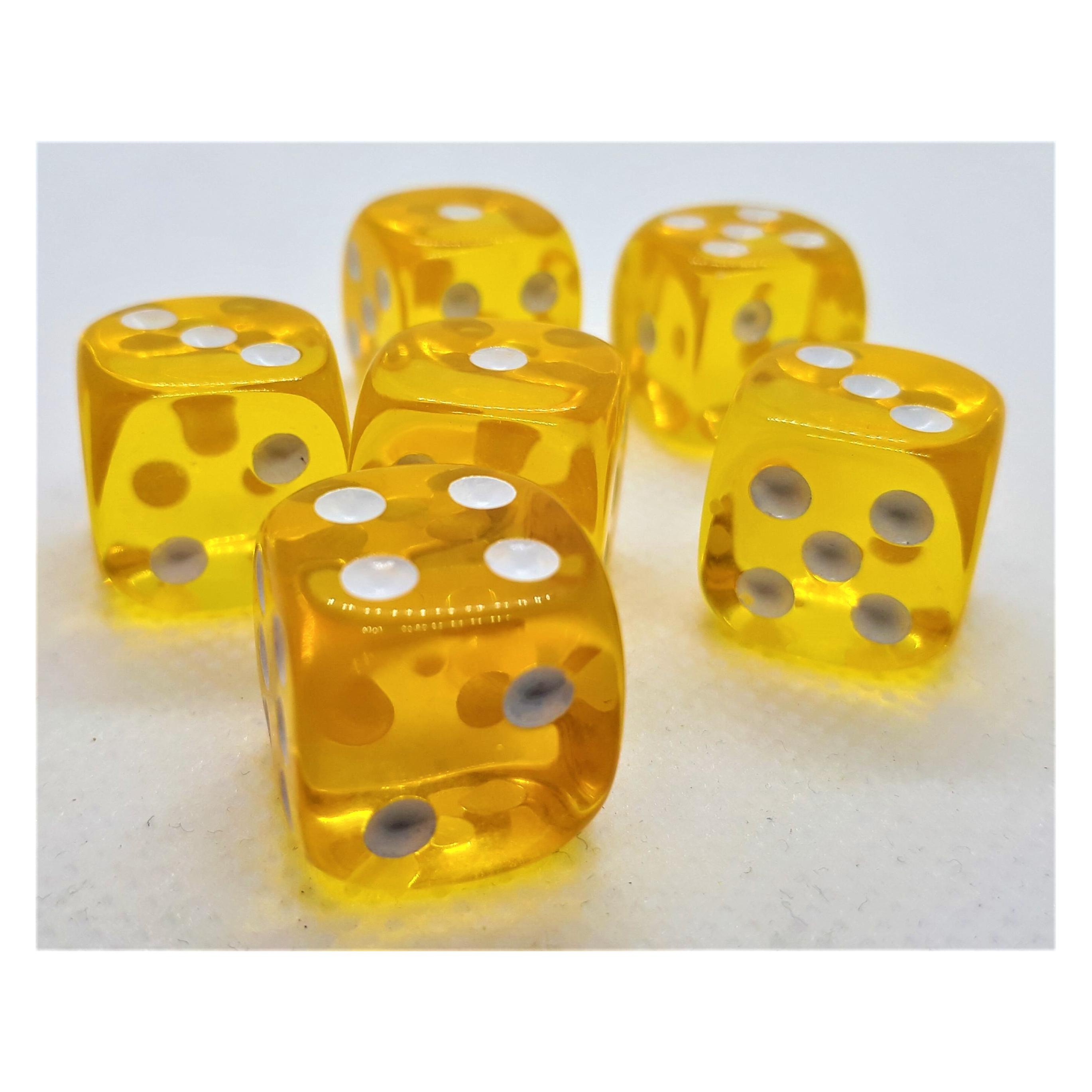 Dice4friends Würfelset D6 Transparent: Yellow (12) (DIC37333)