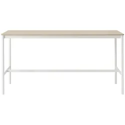 Muuto Base Stehtisch, 190 x 85 cm, höhe 95 cm, eichenfurnier / weiß