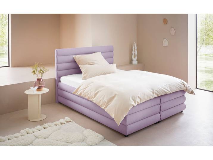 Polsterbett, 100% Polyester, Rosé, 152×211 cm, Mit Lattenrost, Klassisch/Modern, LeGer