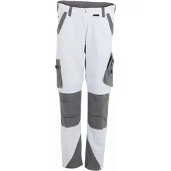 Damen Stretch-Bundhose "NORIT" - 34 - weiß/zink