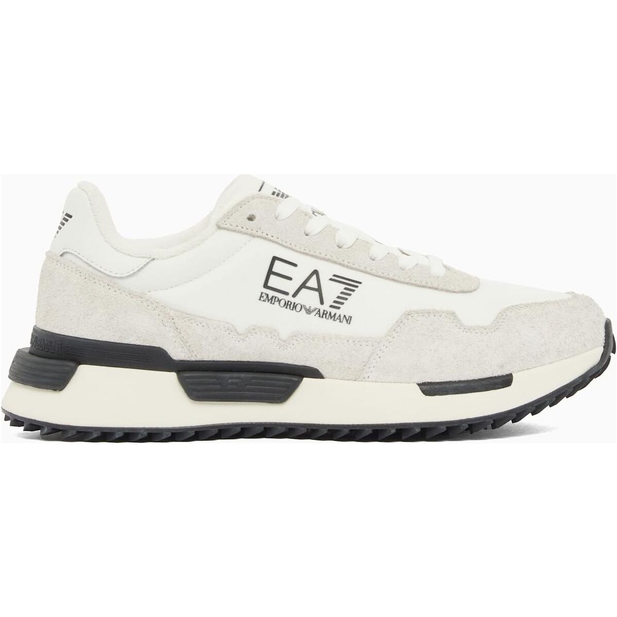 EA7 Sneaker - Sneaker Vintage Running Nylon+cow Suede+pu triple white+black (MZ018) 10 7X000380 AF19175-MZ018-10