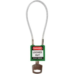 Brady, Vorhängeschloss, SafetyPadlocks-Compact Cable Keyed Green