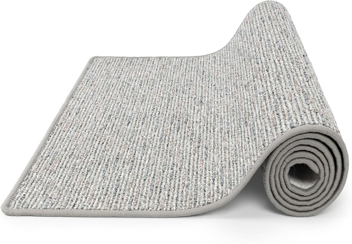 Karpet Runner Modern Vierkant Gangkleed voor Keuken of Woonkamer - Zilver Grijs - 100 x 100 cm