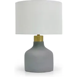 Relaxdays, Tischlampe, Tischlampe Stoff & Betonfuss (E27)