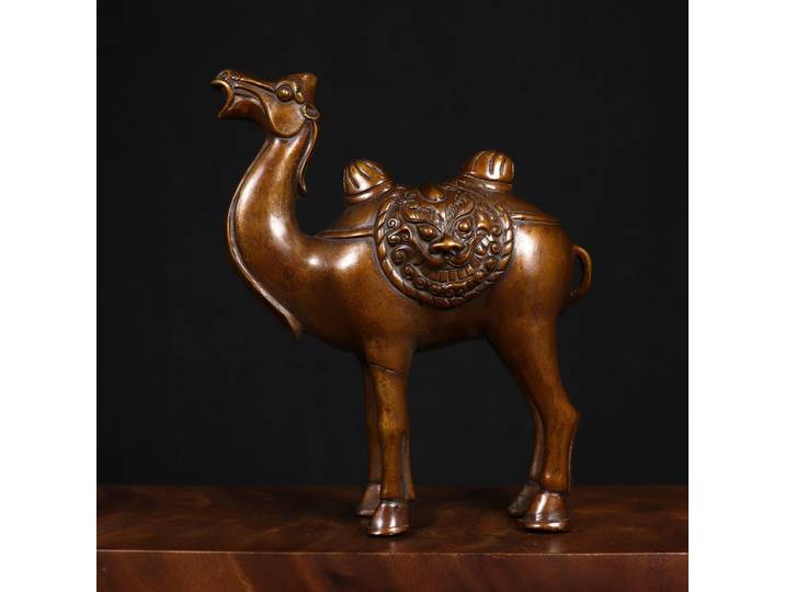 Figurine de chameau en cuivre pur de haute qualité, décoration de bureau à la maison élégante, cadeau pour l'étude, artisanat exquis