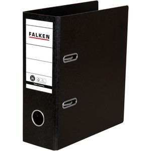 Falken Ordner 11285830, Karton, A5 hoch, 8cm, Hartpappe, schwarz