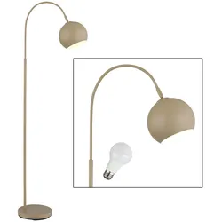 LED Stehleuchte Bogenstehlampe Stehlampe sandfarben Bogenlampe Wohnzimmer, Metall, 9W 810lm warmweiß, LxBxH 46x25x150 cm