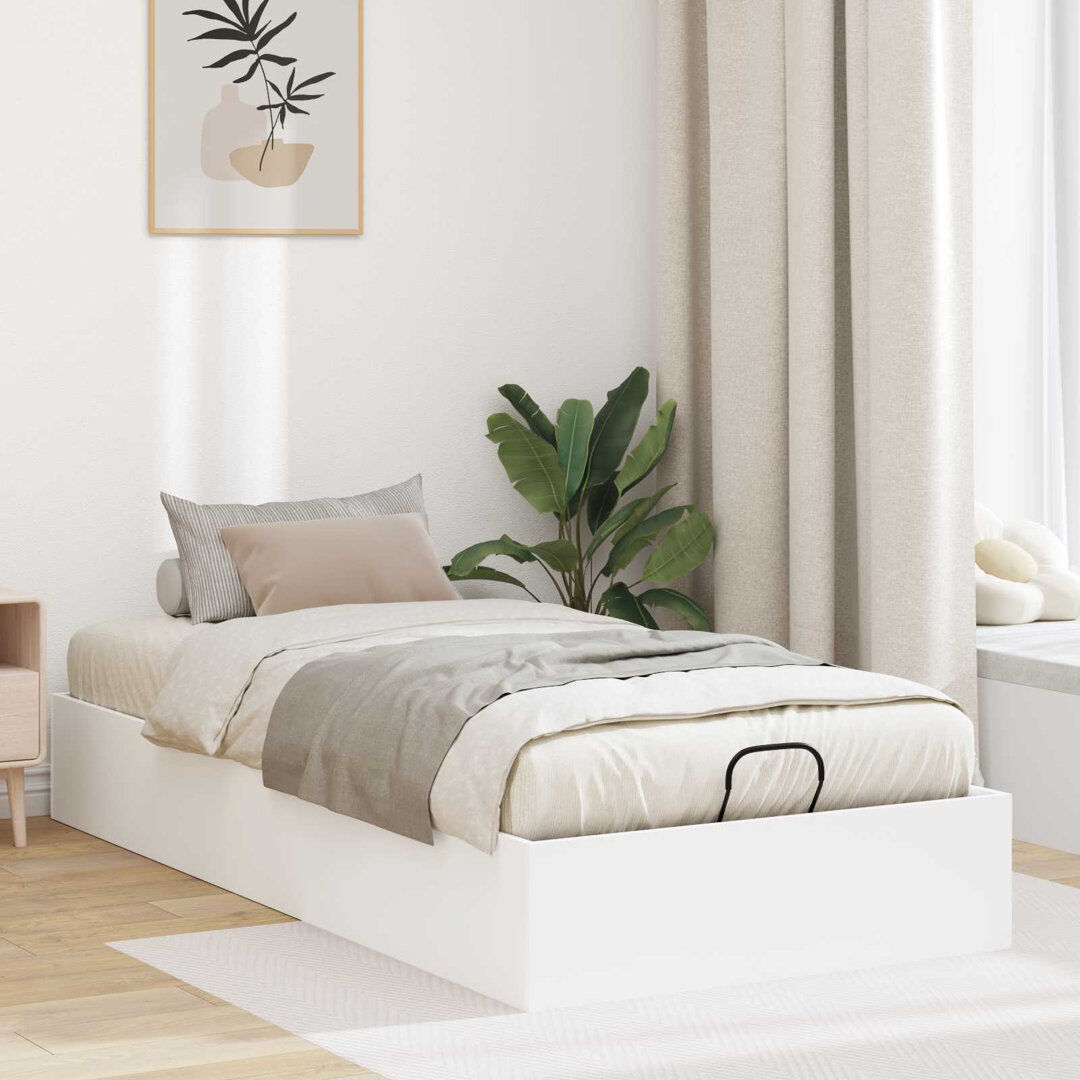 Metro Bed Frame White European Single (90 x 200 cm)