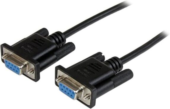 StarTech.com 1 m svart DB9 RS232 seriell nollmodemskabel F/F