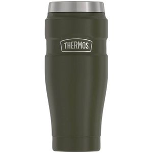 Thermos Thermobecher Stainless King Mug green mat, grün, hält 7 h warm und 18 h kalt, Edelstahl doppelwandig, 470 ml