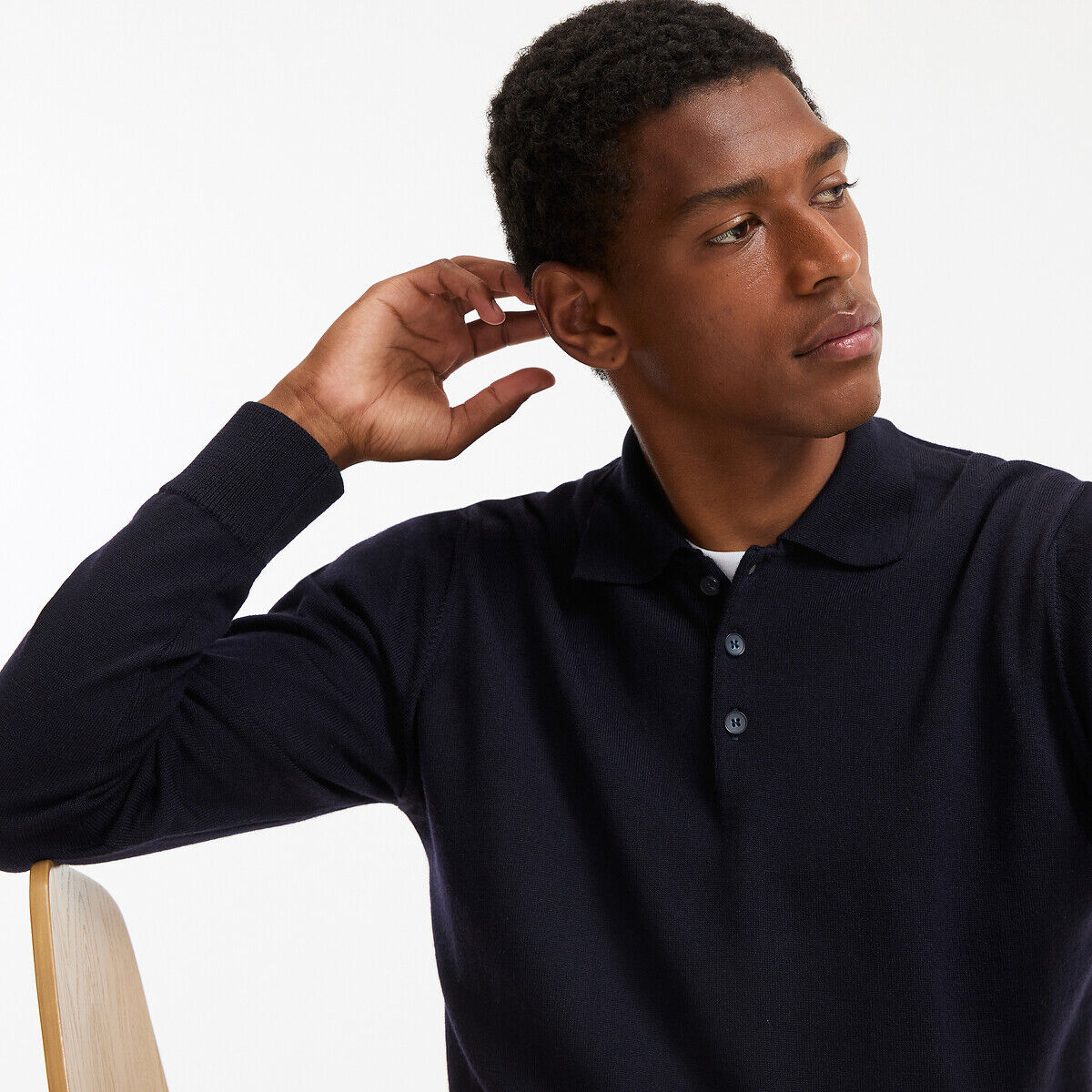 LA REDOUTE COLLECTIONS Pull col polo en laine mérinos, Signature ALFRED