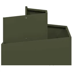 Helloshop26 - Moderner Outdoor-Garten-Übertopf 60 x 60 x 50 cm Industriestil aus olivgrünem Stahl