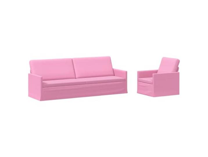 vidaXL Sofa-Set 2 pcs Rosa Stoff