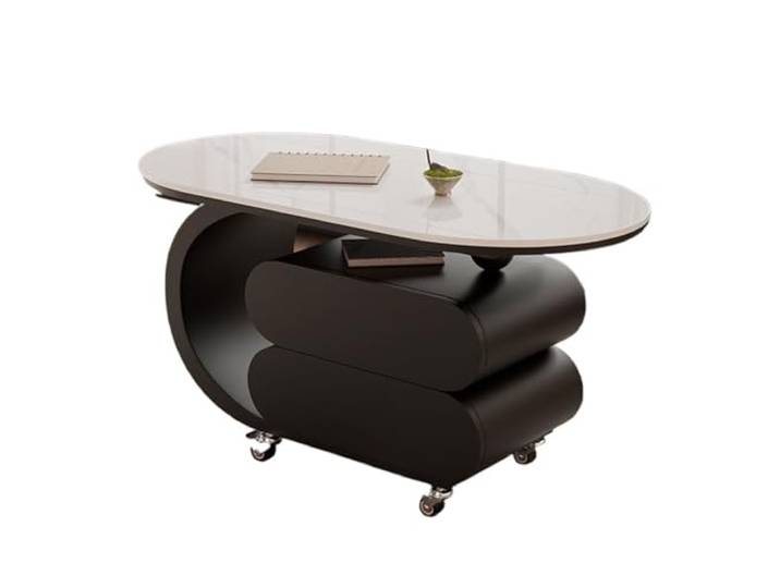 Ptasccne Ovaler Couchtisch aus Holz for Wohnzimmer Teetische mit einzigartigen Designbeinen for das Heimbüro couchtisch