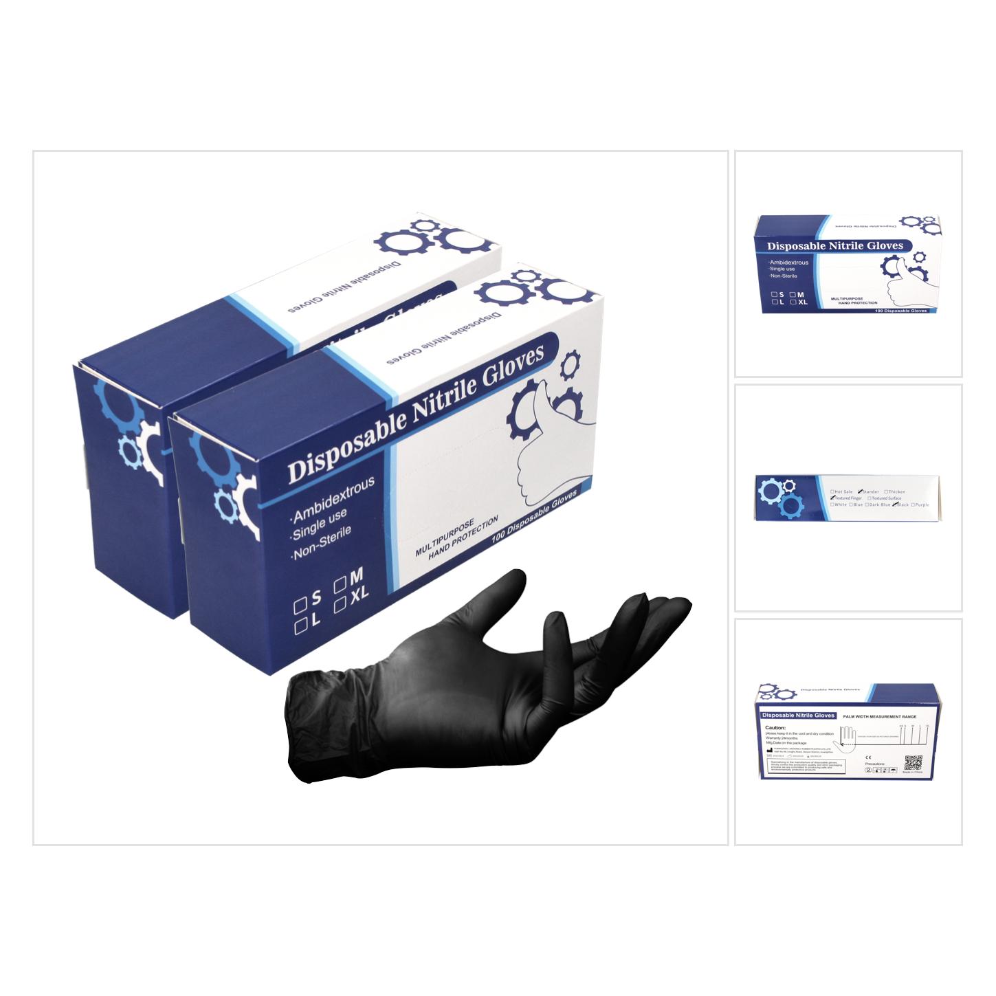 Tool Brothers Nitril Einweg Handschuhe Schwarz / Black 200 Stück Grösse M / Medium - nicht Steril (M) (20853493)
