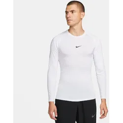 NIKE Pro Dri-FIT Tight langarm Funktionsshirt Herren 100 - white/black S