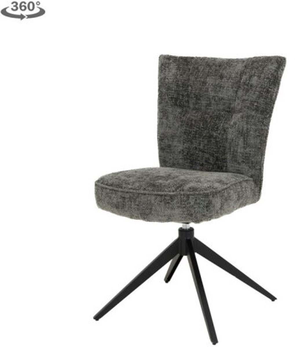 Tower Living Stoel Bardi Stof Haga 16 Charcoal draaibaar