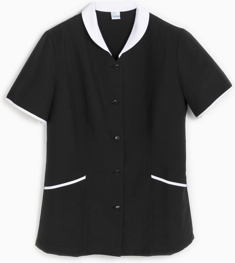 Creyconfe Casaca para personal de catering, servicio doméstico o personal de hostelería Mónaco .  (XL) Negro