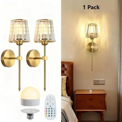 Uplift Picks Gold Rechargeable Crystal Wall Sconce With RGB Lighting Gold Rechargeable Crystal Wall Sconce With RGB Lighting