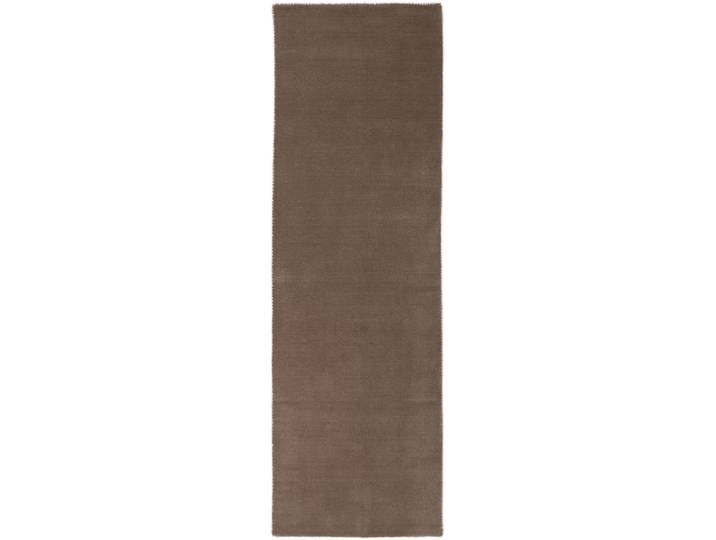 Wollteppich CARPETFINE Gabbeh Lola Uni , grau (taupe), B:80cm H:14mm L:400cm, Wolle, Teppiche, Wollteppich, mit natürlichem Pflanzenmaterial von Hand gewebt, auch in Rund