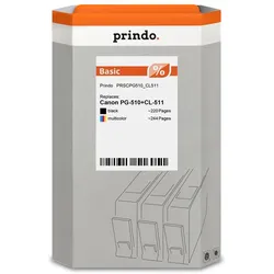 Prindo, Druckerpatrone, kompatibel mit Canon PG-510+CL-511  /mehrere Farben