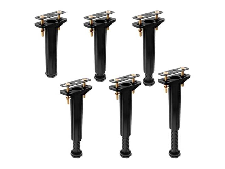 Bettstützfüße 6/4 Stück 19–32 cm verstellbare Metallbett-Mittelstützbeine Ersatzbeine, Rahmenunterstützung, höhenverstellbar(Nodrilling19-32 6pcs)