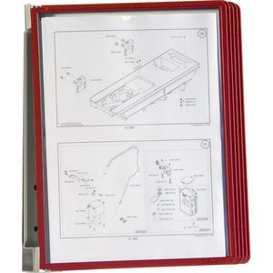 Durable Sichttafelsystem Vario Magnet Wall 5, 5914-03, A4, Wandhalter, rot, 5 Sichttafeln