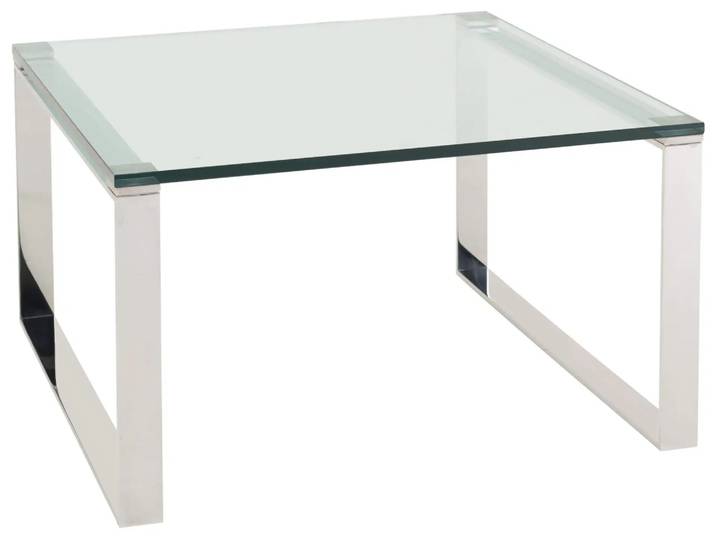 Salontisch Davina, Glas Transparent, Edelstahl, b 70 cm