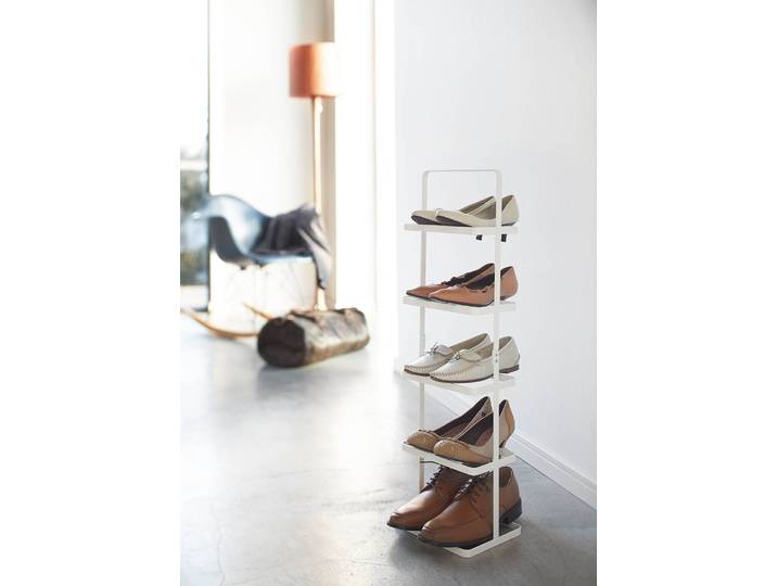 Schuhregal Rack 22 x 78cm Weiß/Weiß
