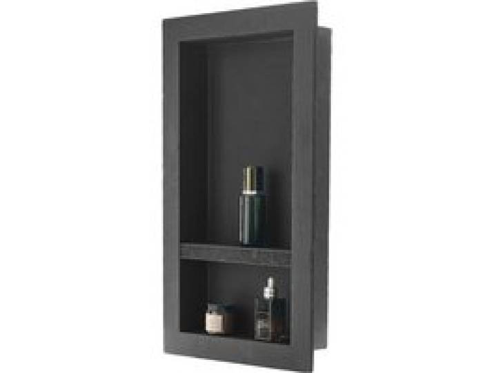 VEVOR Duschnische, 10,16x40,64x71,12 cm, Wandnische mit beweglichem Trennregal, Seifen- & Shampoo-Aufbewahrungs-Organizer, versiegeltes Design, schwarz für Badezimmerdusche