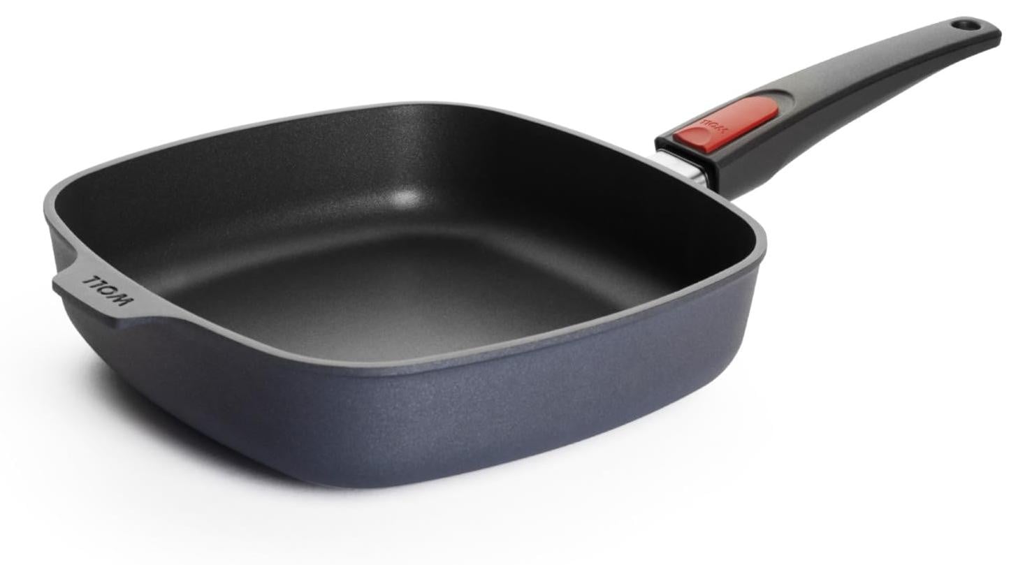 Norbert Woll Woll Diamond Lite Vierkante Braadpan met Los Handvat, 24 x 24 x 5,5 cm