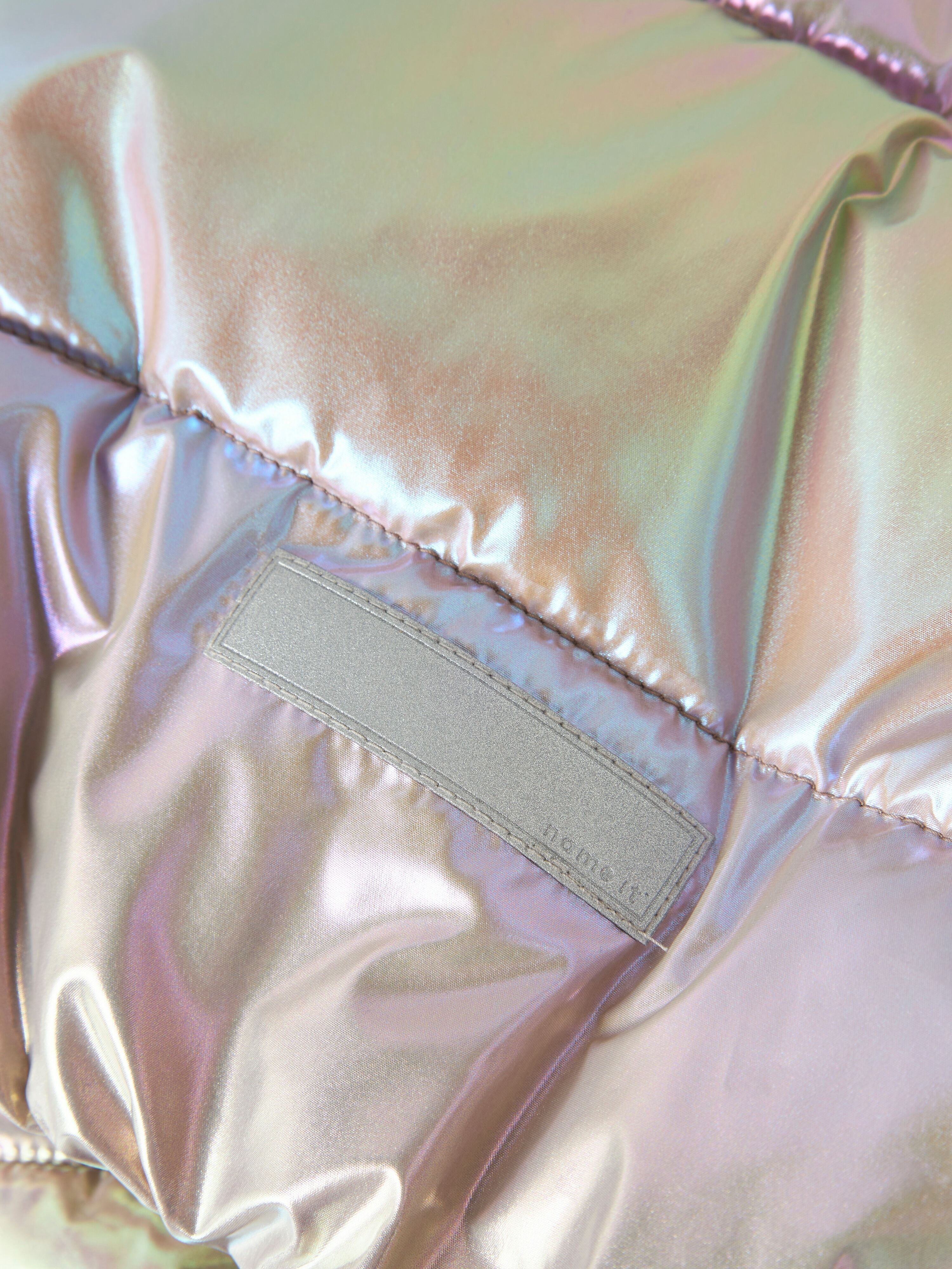 Steppjacke NAME IT "NMFMOLINA PUFFER JACKET SHINY1", Mädchen, Gr. 98, bunt (fungi), Web, Obermaterial: 100% Polyester, bedruckt, glänzend, normal, gerader Abschluss, Jacken Steppjacke, Kunstfaser fungi 98