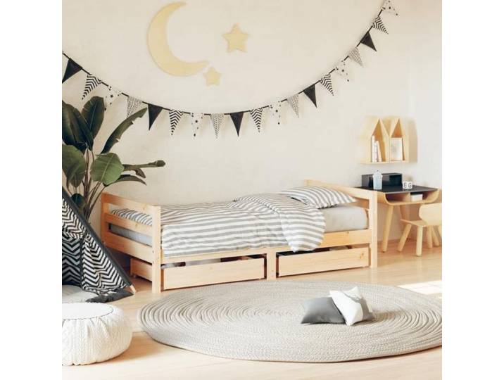 Cadre de Lit pour 80x160cm - Magnifique Cadre de lit pour enfant et tiroirs 80x160cm bois de pin massif CL7019303