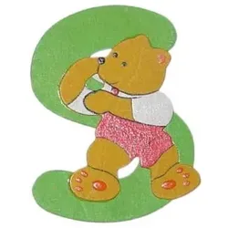 Holzbuchstabe S Bär-Design (H 10 cm) - H 10 cm