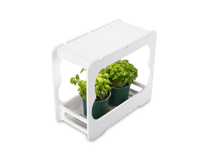 Gewächshaus HAMA Gewächsstation mit Vollspektrum LED Pflanzenlampe 14 W, mehrere Töpfe , weiß, B:32cm H:38,5cm T:17,4cm, Gewächshäuser, Gewächshaus