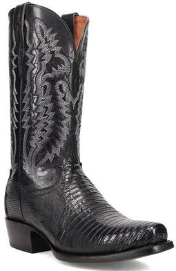 Dan Post Boots Ringold (Men's) Casual in Black, Size 8.5 EW, Genuine Exotic