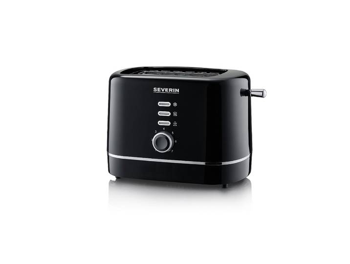 TOASTER SEVERIN AT4321, 2 fentes, 850 W, noir, support pour réchauffer les viennoiseries