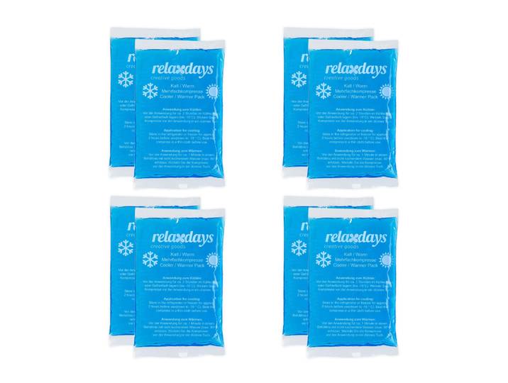 Kühlpads rechteckig 8er-Set Weiss-Blau