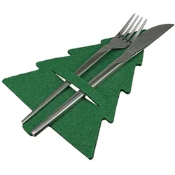 Bestecktasche Tannenbaum Filz grün