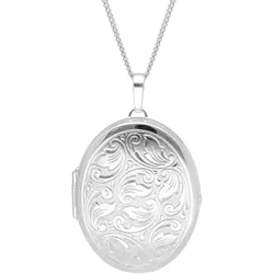 trendor 15550 Damen-Halskette mit großem Medaillon 925 Silber, 45 cm