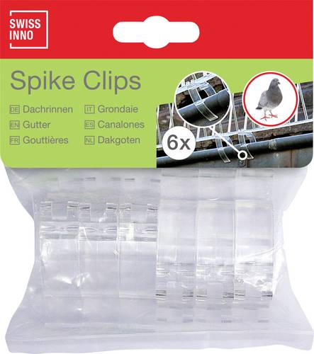 Swissinno 1 238 001K Spike-Clips Befestigungsclips Passend für Marke (Tiervertreiber) Swissinno Taubenabwehr-Spikes 6St.